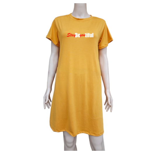 KELA MATERNITY T-SHIRT DRESS FOR ALL MOMMIES FIT TO MEDIUM TO XLARGE BODY FRAME COTTON SPANDEX C8