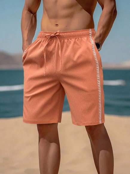 Manfinity RSRT Men's Fashionable Print Drawstring Waist Casual Shorts