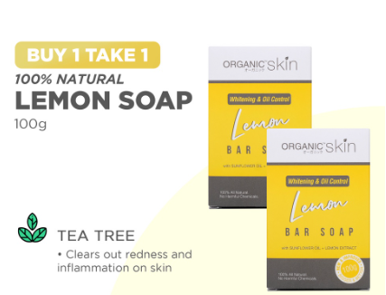 Organic Skin Japan 100% Natural Lemon Soap Oil Control Whitening Herbal Soap 100g Set of 2