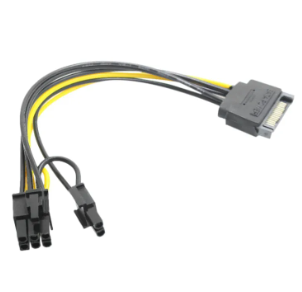 15Pin SATA Male to 8Pin(6+2) PCI-E Power Supply Cable SATA Cable 15-Pin to 8 Pin Cable 18AWG Wire for Graphic Card