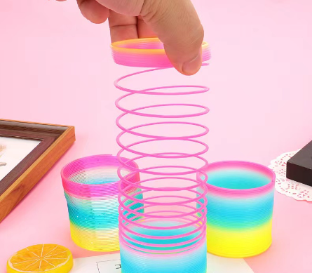 Rainbow Coil Spring Toys, Games & Collectibles for Kids Party Magic Circle Stretchy-B610