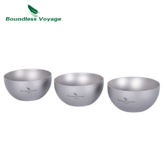 Boundless Voyage Outdoor Titanium Double wall Cup Camping Travel Picnic Wine Tea coffee Mug Drinkwar