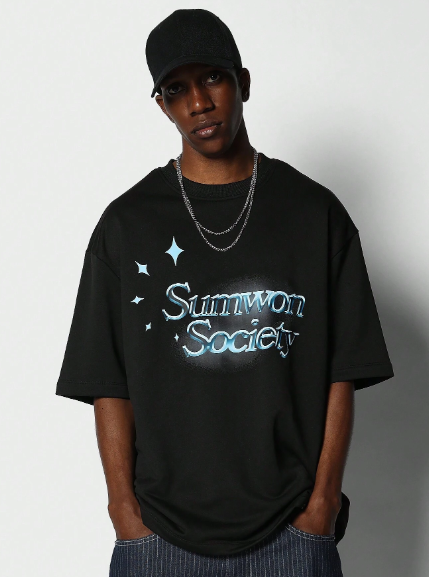 SUMWON Tee With Front Graphic Print College Ready