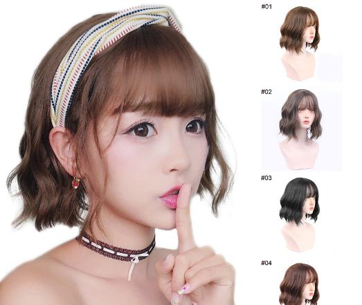 40CM Women's Short Wig Bobo Short Curly Hair Japanese and Korean Short Wig Suitable for Daily Cosplay Wig