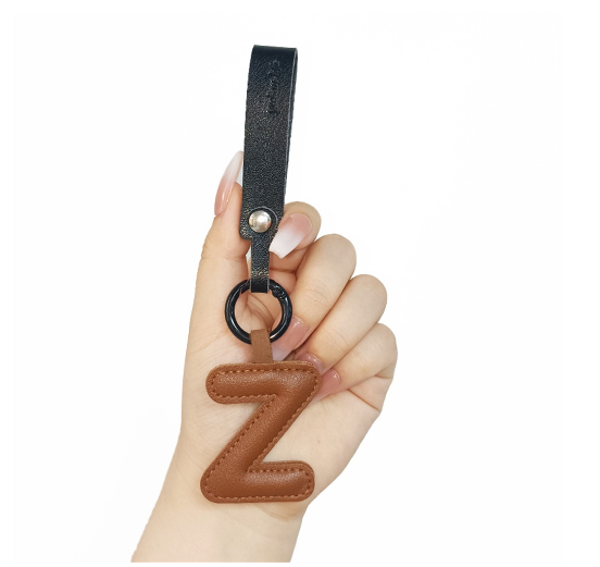 Creative PU Leather 26 Letter Keychains Fashion Alphabet Keyrings Handbag Ornaments Pendant Car Key Holder Accessories Gifts Z
