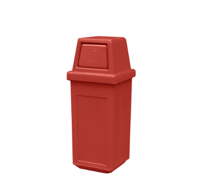 GREEN CARE Small Hooded Plastic Trash Bin 28 Liters