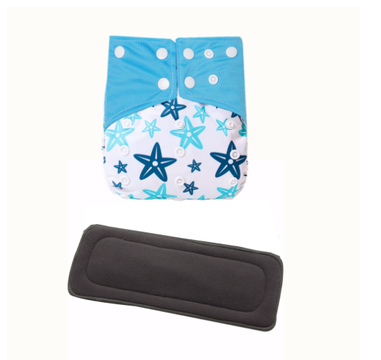 Cloth Diaper 1 Set With Bamboo Charcoal Inserts In Stocks D30