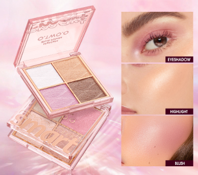 O.TWO.O Sweetheart Girl Makeup Palette Highlight&Contour&Blush Silky Powder Easy to Extend Long-Lasting Shine Cosmetics