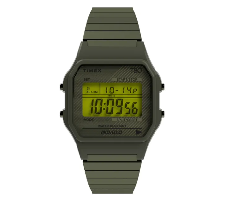 Timex 80 Green Stainless Steel Digital Watch For Unisex TW2U94000 STYLE