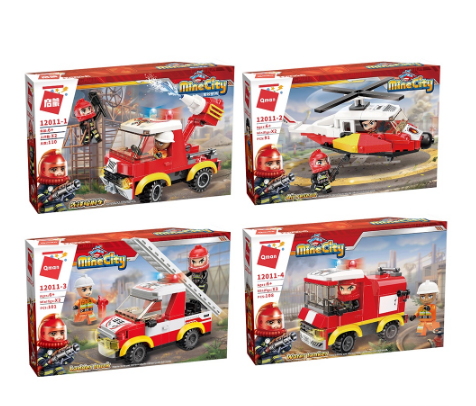 QMAN Building Blocks Fire Rescue Mini Vehicles Collectible Sports Technic Car Construction