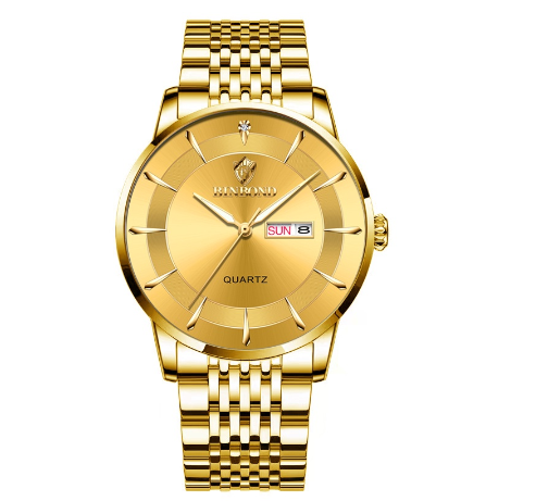 Binbond Original Luxury Boys Casual Waterproof Fashion Quartz Watch Luminous Fashion Butterfly Buckle Stainless Steel Men's Watch M002