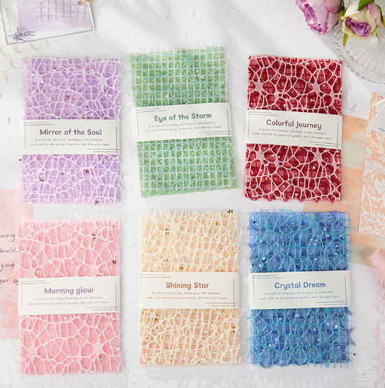 15 Pcs [Crystal Dream Series] Aesthetics Journal Material Paper Writable Deco Paper Scrapbooking Sticker Scrapbook Kit