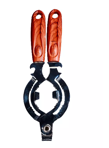 SLIQUE Premium 18/8 Stainless Steel Jar Opener Bakelite Wooden Finish Handle Kitchen Essentials