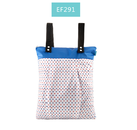 Happyflute Large Hanging Wetbag Waterproof Baby Cloth Diaper Nappy Bag Washable Dry And Wet Separation Mama Bag 55X40CM 5