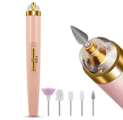 5 in 1 Electric Nail Drill Bits Manicure USB Rechargeable Portable Pedicure Nail Drill Machine Nail Gel Polisher Nail Art Tools Set