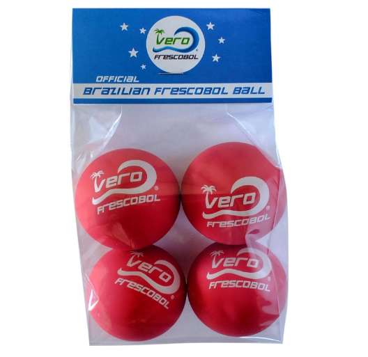 Frescobol Balls, Brazilian Original Red Ball 4-Pack
