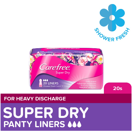Carefree Super Dry Panty Liners 20s - Feminine Care, Odor Control, Absorb Discharge