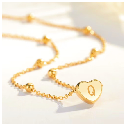 Kwintas Stainless Steel Necklace For Women 18K Gold A-Z Titanium Steel Pendant Accessories Jewelry Gift Q