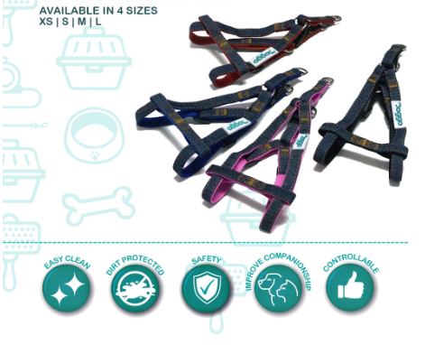 Doggo Denim Harness (Medium Size)