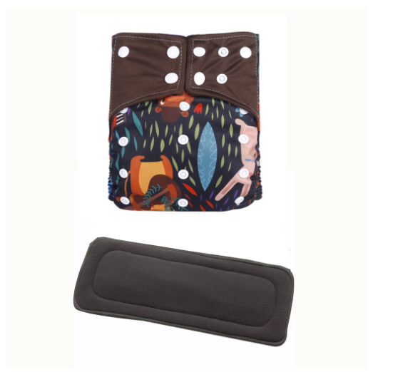 Cloth Diaper 1 Set With Bamboo Charcoal Inserts In Stocks D11