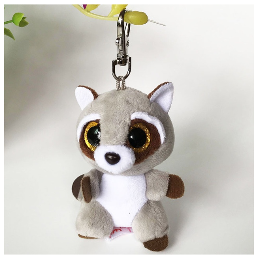 Ty Beanie Big Eyes Keychain Pendant Sloth Monkey Cat Fox Puppy Rabbit Soft Plush Backpack Decor Doll Birthday Gift For Kids 10CM C16
