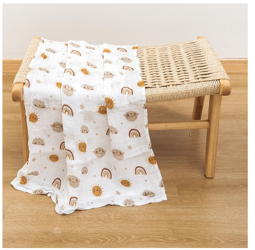Happyflute Muslin Blanket 70 Bamboo Plus 30 Cotton Baby Swaddle Soft Newborn Bath Towel Baby Wrap Sleepsack Stroller Cover 120x110CM S25