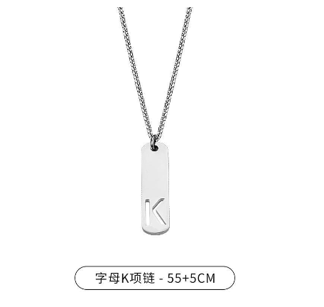Stainless Steel 26 English Alphabet Pendant Necklace Fashion Men's Letter Necklace Jewelry Wholesale K