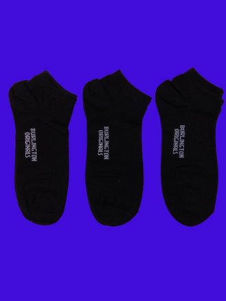 Burlington Original All Black Slim Cut Thin Ankle Socks for Adult Men