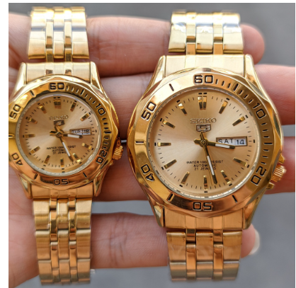 SEIKO 5 COUPLE WATCH Analog Quartz OEM With Date and Day Stainless Steel Water Resistant