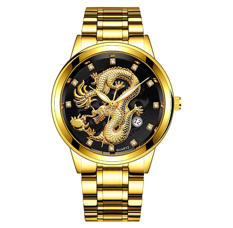 Binbond Original Luxury Gold Luminous Fashion Luxury Waterproof Men's Watch Quartz Stainless Steel Wrist Watch M01