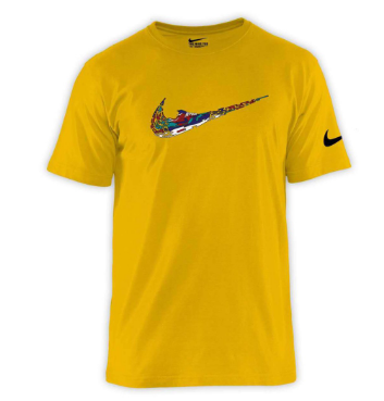 NIKE Pure cotton tshirt for men Fashion man Sports short sleeve top (White and yellow)