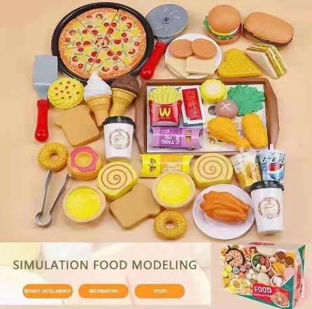 56PCS FOOD HEALTHY AND DELICIOUS FOOD TOY SET PRETEND TOY HIGH QUALITY FOOD TOY SET