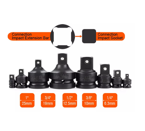 Harden 537028 8Pcs 1/2" Impact Adapter Set (Industrial) 1/4"Fx3/8"M,3/8"Fx1/4"M,3/8"Fx1/2"M,1/2"Fx3/