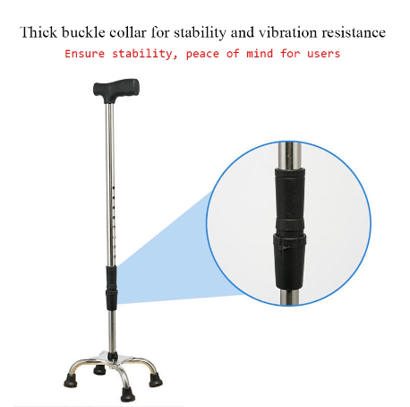 FSF High Quality Quad Cane for The Elderly Stainless Steel Cane Lightweight Tungkod
