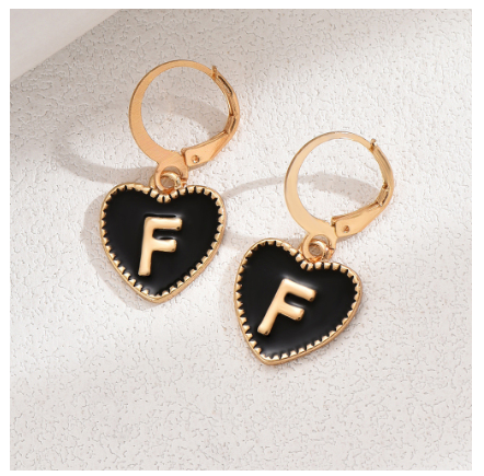 1 Pair Letter Heart Earring Gold Color Hoop Earrings For Women Fashion Alphabet Dangler Initials Ear Accessories Jewelry Gifts F