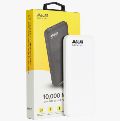 Jaguar Electronics PB177 10000mAh Power Bank Dual USB Output