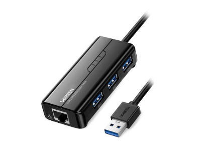 Ugreen 20265 USB 3.0 Hub with Gigabit Ethernet Adapter Black (20265)