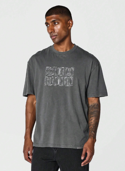 SUMWON Tee With Front And Back Graphic Print College Ready