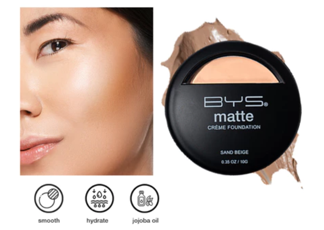 BYS Matte Crème Foundation in Sand Beige