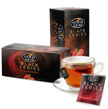 Gold Leaf Black Series: Strawberry 25 Teabags