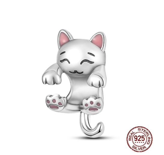 Genuine 925 Silver Little Boy Fox Rose Pyramid Mummy Charms Fit Original Charm Bracelets Diy Moon Cat Schnauzer Pendant For Jewelry S38