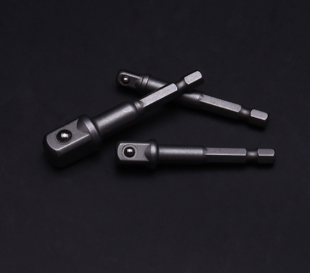 Harden 550733 3Pcs Hex Adaptor*1/4"x65mm, 3/8"x65mm, 1/2"x70mm Made from 40CR