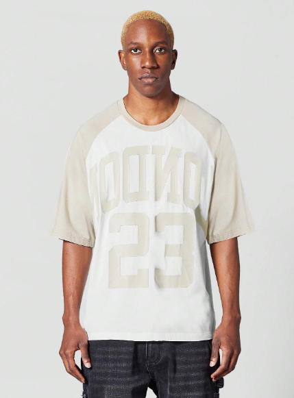 SUMWON Raglan Tee With Front Graphic Print