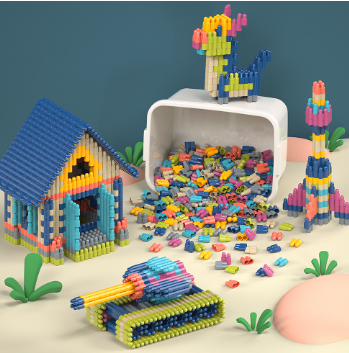 Puzzle Intelligence Assembly Children's Building Block Toy Large Rocket Bullet Plastic Insert Boy and Girl