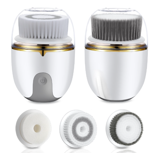 3 in 1 Face Cleansing Brush Electric Silicone Facial Brush Rotating Face Cleaner Deep Cleaning Pore Skincare Face Massage Brush