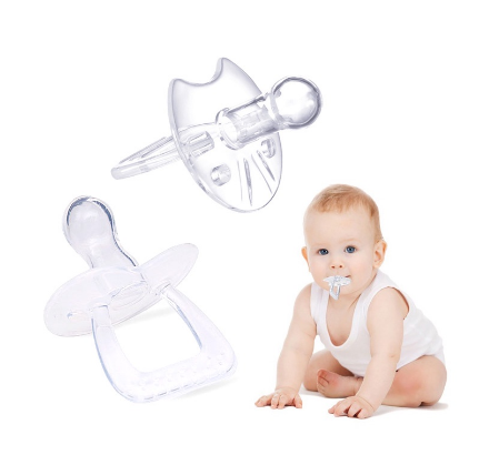 Baby Silicone Pacifier Teether Soother Flat/Round molar stick nipple for Newborn 6 months