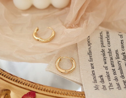 1 Pair Basic Small Hoop Earrings Simple 14K gold Tube Circle Earrings Huggie Stud