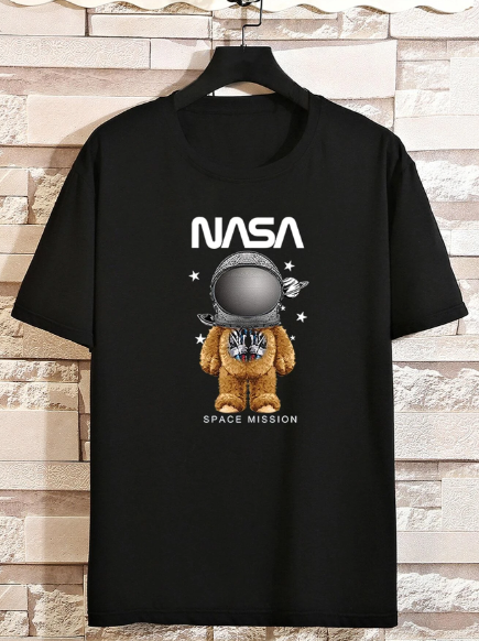 Manfinity Hypemode Men T-Shirts Fit Crew Neck Short Sleeve Graphic Tee Casual Summer Polyester