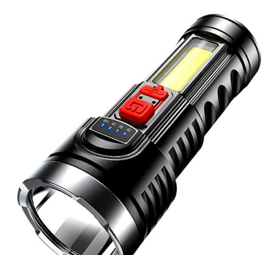 Outdoor Cycling Store LED Flashlight Rechargeable Torch Camping Lamp USB Rechargeable + Battery