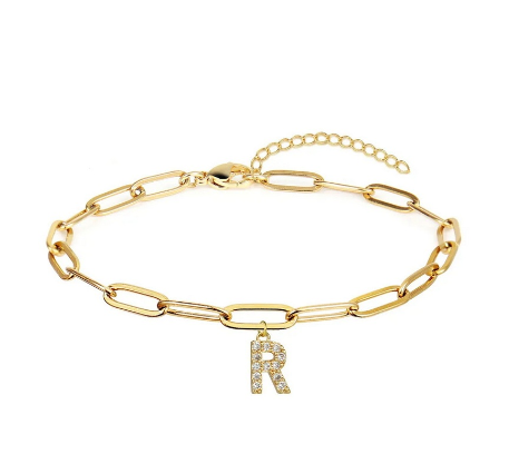 Fashion 26 Letters Alphabet Initials Crystal Bracelet Adjustable Bangle Women Men Jewelry Gift Wholesale R